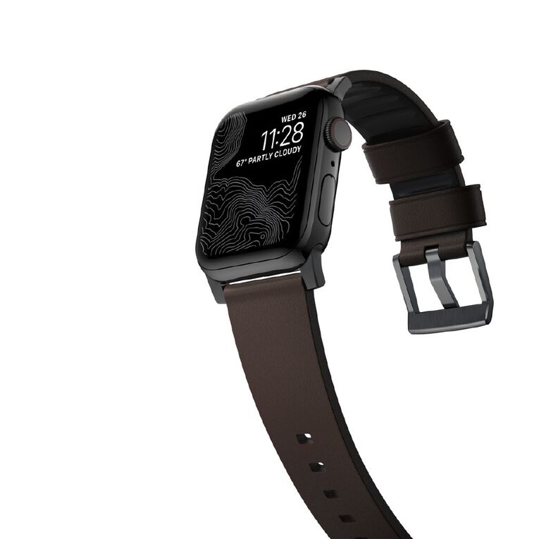 Nomad Active Band Pro for Apple Watch (42 / 44-46 / 49mm / ULTRA) - Brown Leather / Black Hardware, , hi-res