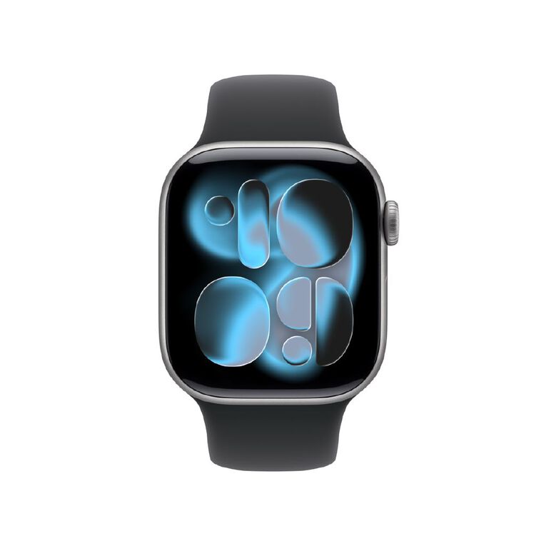 Apple Watch Series 11 GPS 42mm Space Grey Aluminium Case with Black Sport Band S/M, , hi-res