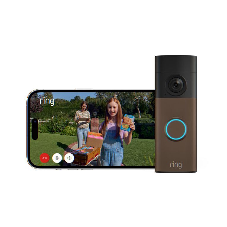 Ring Battery Video Doorbell 2K (2nd Gen) - Matte Mocha + Chime (3rd Gen), , hi-res