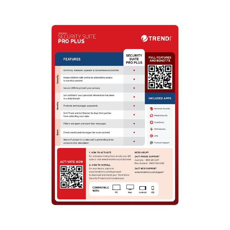 Trend Micro Security Suite Pro Plus 3 Device 1 Year Digital, , hi-res