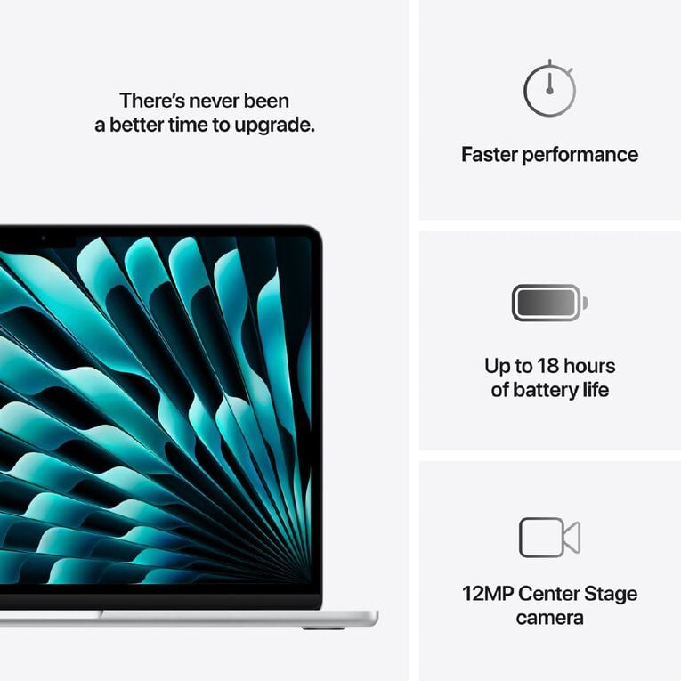 Apple MacBook Air 13-inch with M4 Chip 16GB/256GB 10 Core CPU 8 Core GPU - Silver, , hi-res