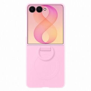 Samsung Galaxy Z Flip8 Silicone Ring Magnet Case - Pink