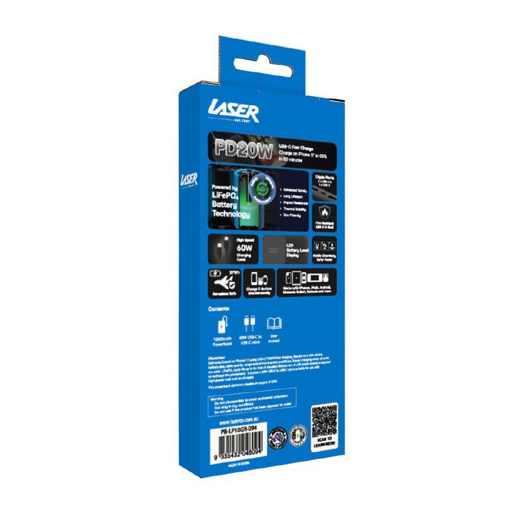 Laser 10K LiFePO4 CCC Power Bank - Deep Green, , hi-res