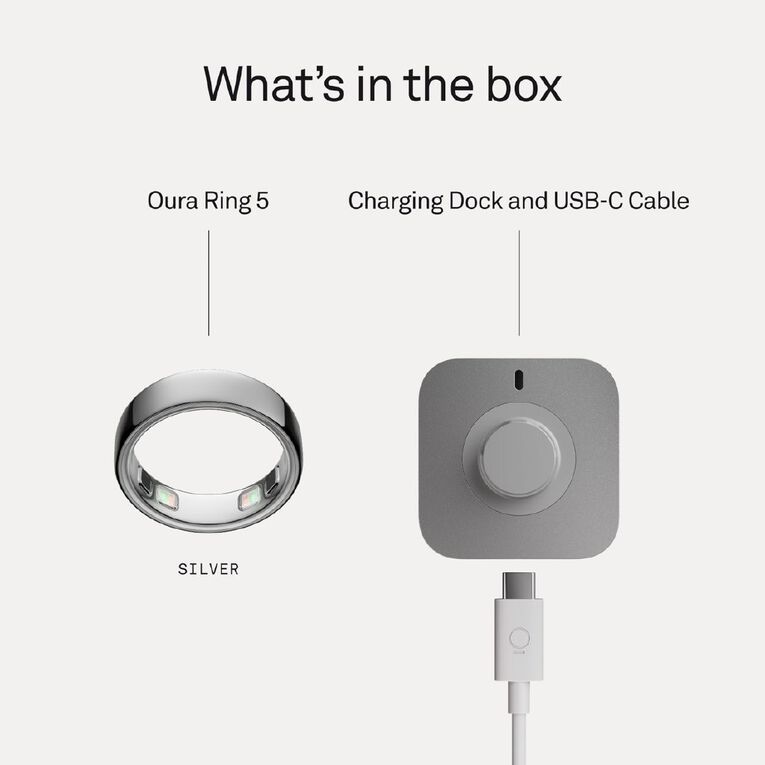 Oura Ring 5 Silver - Size 12, , hi-res