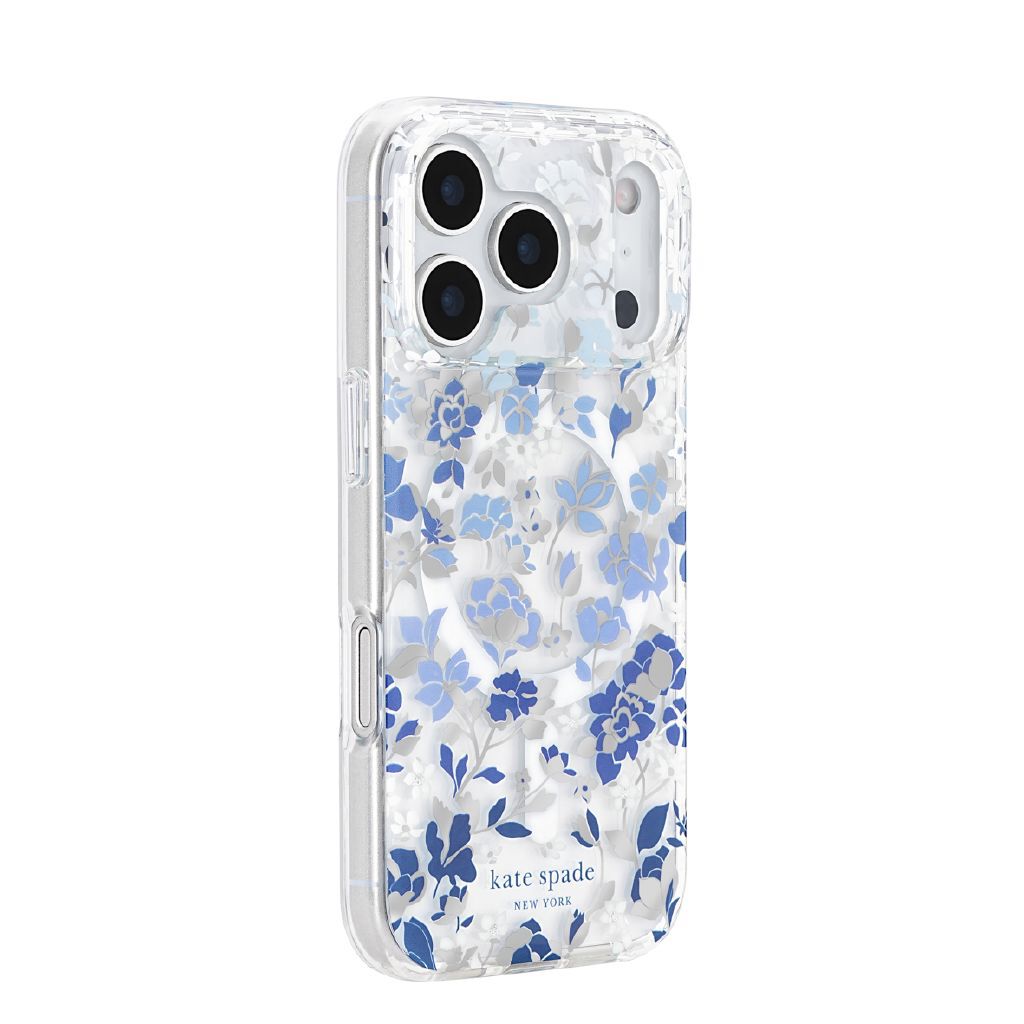Kate Spade Protective Case for iPhone 18 Pro - Flowerbed Blue