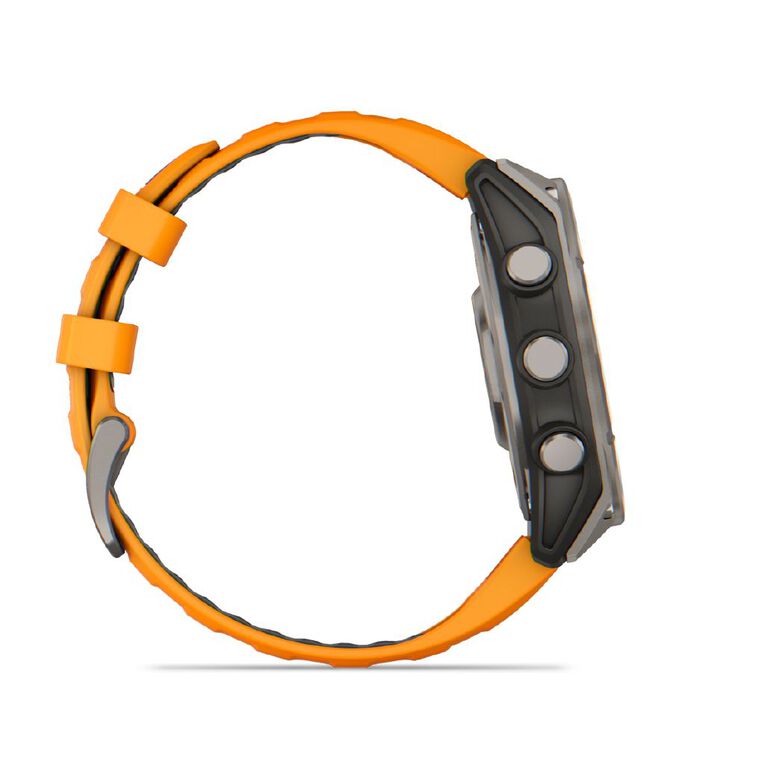 Garmin Fenix 8 47mm Sapphire AMOLED - Titanium with Spark Orange Graphite Band, , hi-res