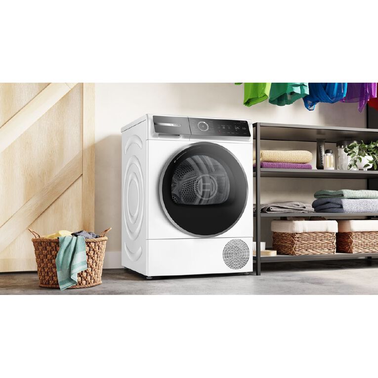 Bosch 8kg Series 8 Heat Pump Condenser Smart Dryer - White, , hi-res