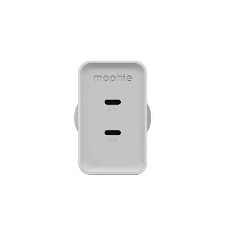 Mophie Speedport 67W 3-Port USB-C GaN Wall Charger (Dual USB-C + 60W 70cm Retractable USB-C Cable) - White, , hi-res