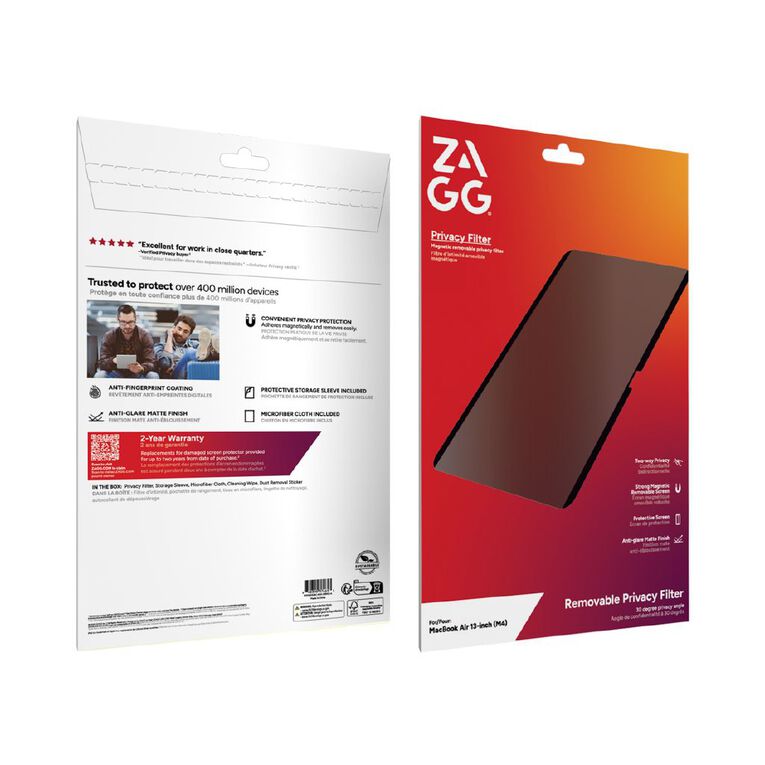 Zagg Removable 2-Way Privacy Filter Laptop Screen for MacBook Air 13" (M4), , hi-res