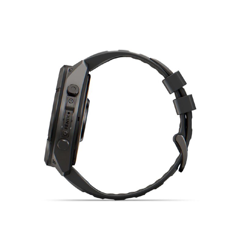 Garmin Fenix 9 Pro 51mm AMOLED - Carbon Grey DLC Titanium With Black/Pebble Grey Silicone Band, , hi-res