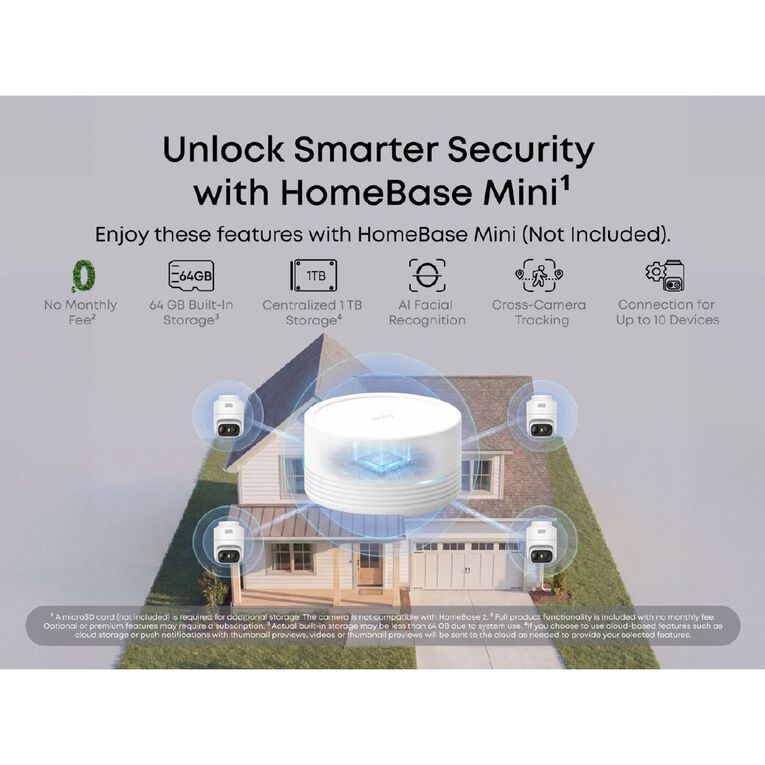 Eufy EufyCam C37 4 Pack 2K Pan & Tilt Security Camera With Solar Panel, , hi-res