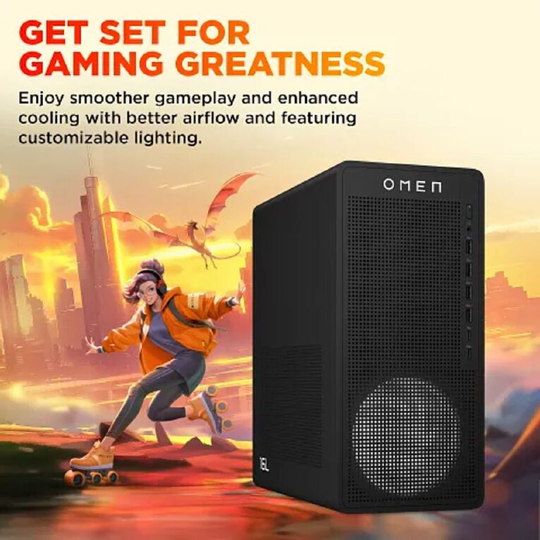 HP OMEN 16L AMD Ryzen 7-8700F 16GB RAM 1TB SSD NVIDIA RTX 5060 Windows 11 Gaming Desktop PC, , hi-res