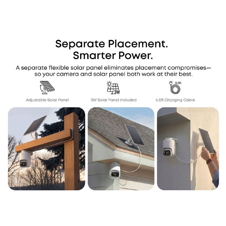 Eufy EufyCam C37 4 Pack 2K Pan & Tilt Security Camera With Solar Panel, , hi-res