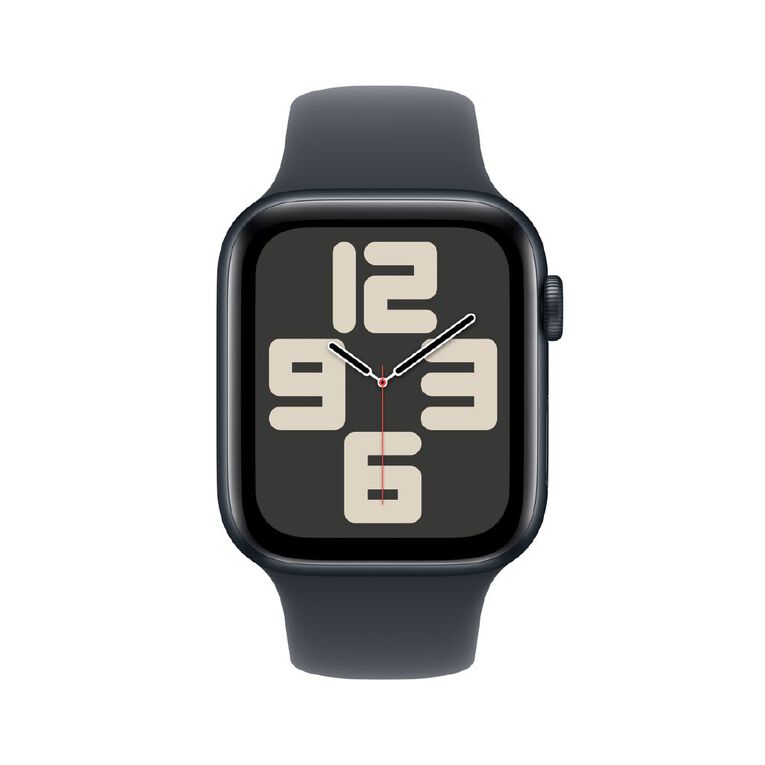 Apple Watch SE GPS 44mm Midnight Aluminium Case with Midnight Sport Band M/L, , hi-res