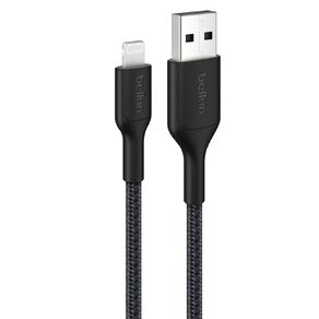 Belkin BoostCharge Pro Braided USB-A Cable with Lightning Connector, 0.15m - Black