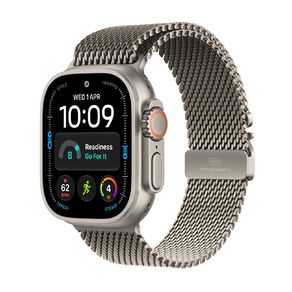 Apple Watch Ultra 4 Cellular 49mm Natural Titanium Case with Natural Milanese Loop L