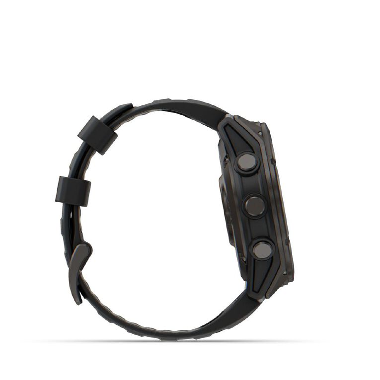 Garmin Fenix 8 Pro, 51mm, AMOLED, Sapphire, Carbon Grey DLC Titanium With Black/Pebble Grey Silicone Band, , hi-res