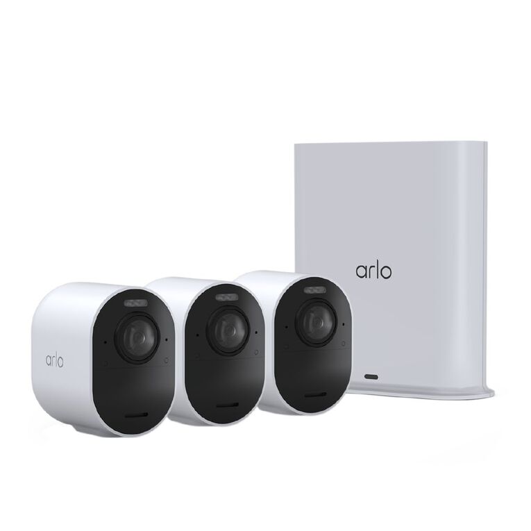 Arlo Ultra 2 Spotlight Camera - 3 Cameras - Security System Wire-Free 4K Video and HDR Colour Night Vision, , hi-res