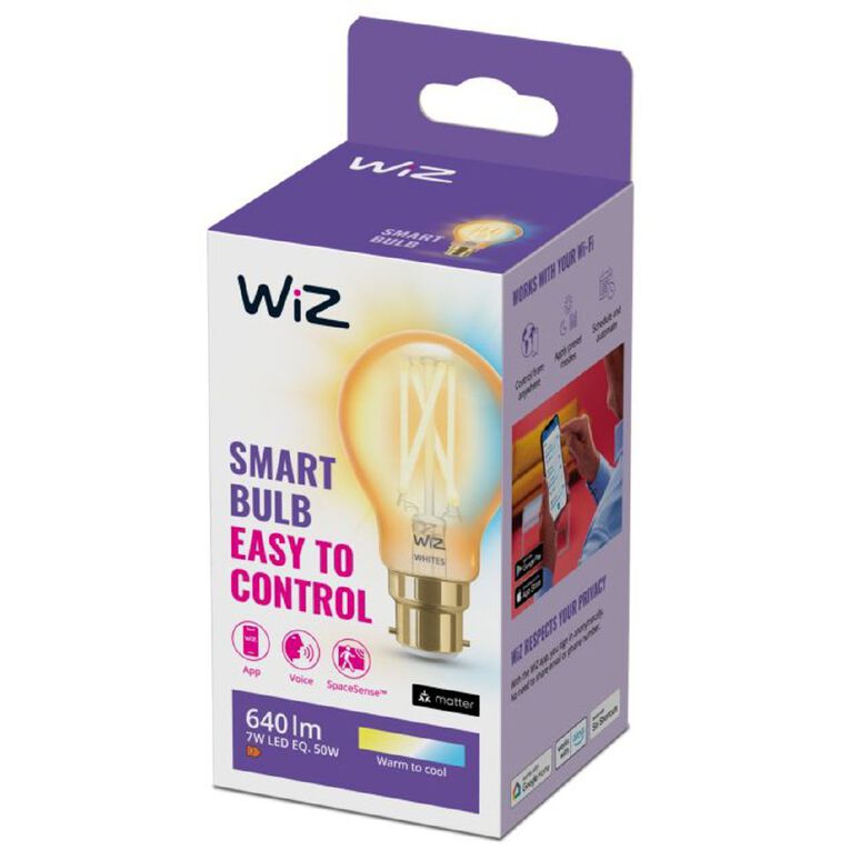 WiZ Amber Filament WiFi+BLE 50W A60 B22 920-50 Bulb, , hi-res