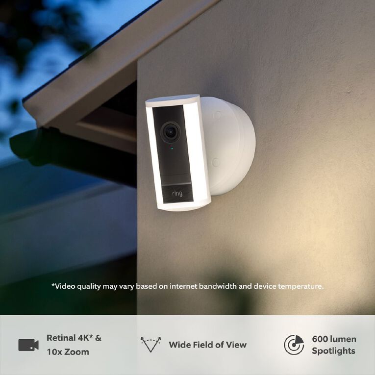 Ring Spotlight Camera Pro (2nd Gen) 4K Security Camera Wired White, , hi-res