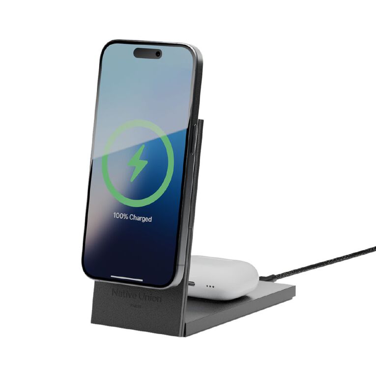 Native Union Rise 2-in-1 Magnetic Wireless Charger - Black, , hi-res