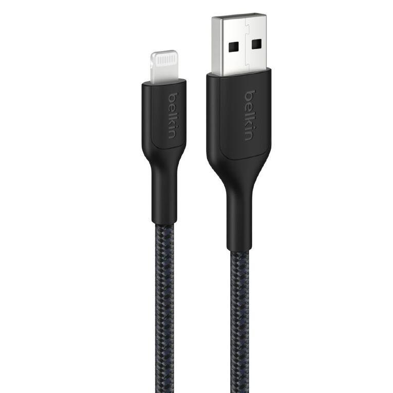 Belkin BoostCharge Pro Braided USB-A Cable with Lightning Connector 2m - Black, , hi-res