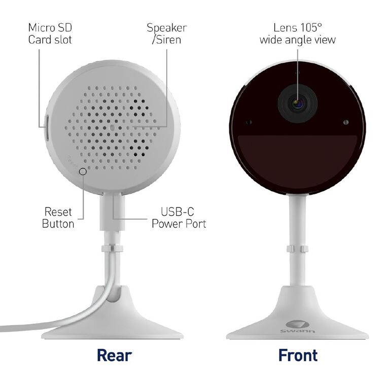 Swann 2K Indoor Wi-Fi Security Camera - 1 Pack, , hi-res