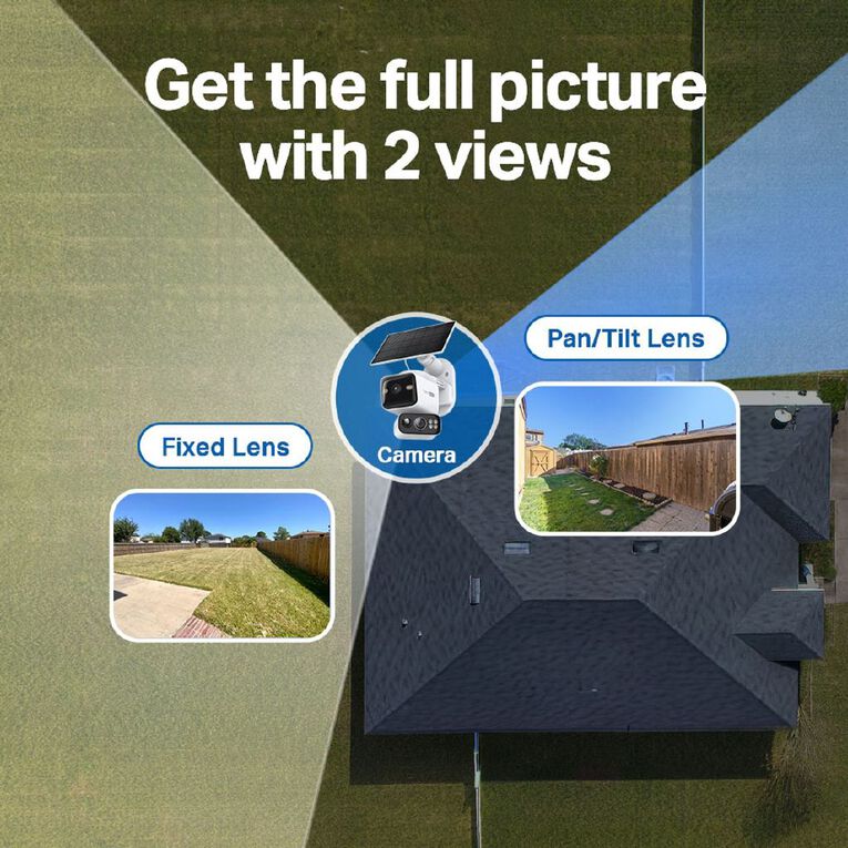 TP-Link Tapo C645D Solar-Powered Dual Lens Pan/Tilt Security Camera Kit, , hi-res