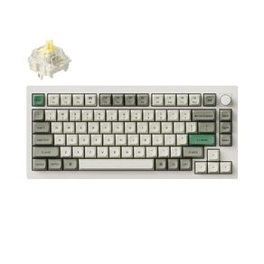 Keychron Q1 Max QMK/VIA Wireless Custom Mechanical Keyboard, Fully Assembled Knob, Gateron Jupiter Banana Switch - Shell White