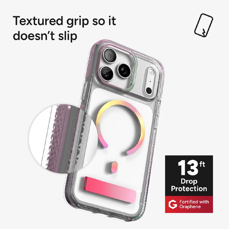 Zagg Santa Cruz Snap Kickstand Metallic Case for iPhone 18 Pro Max / 17 Pro Max - Opalescent, , hi-res