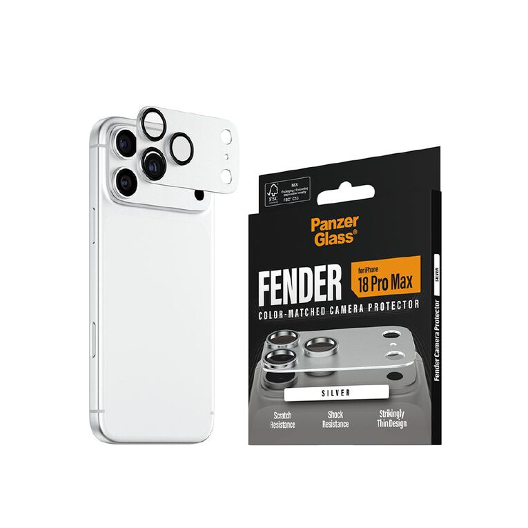 PanzerGlass Fender Camera Lens Protector for iPhone 18 Pro Max - Silver, , hi-res