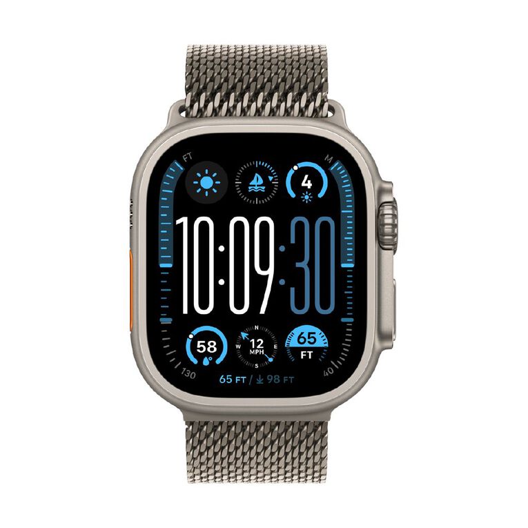 Apple 49mm Natural Titanium Milanese Loop - Medium, , hi-res