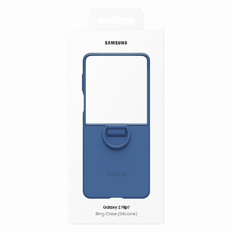 Samsung Z Flip7 Silicone Case With Ring - Navy, , hi-res