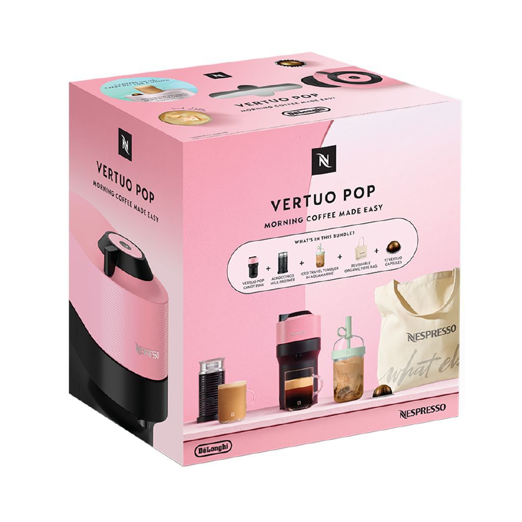 【新品未開封】Nespresso VERTUO POP ピンク Nespresso Vertuo Pop Capsule Coffee Machine By De'Longhi - Candy