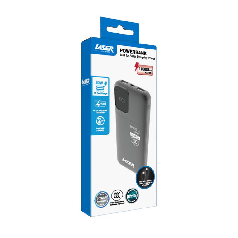 Laser 10K LiFePO4 CCC Power Bank - Black, , hi-res