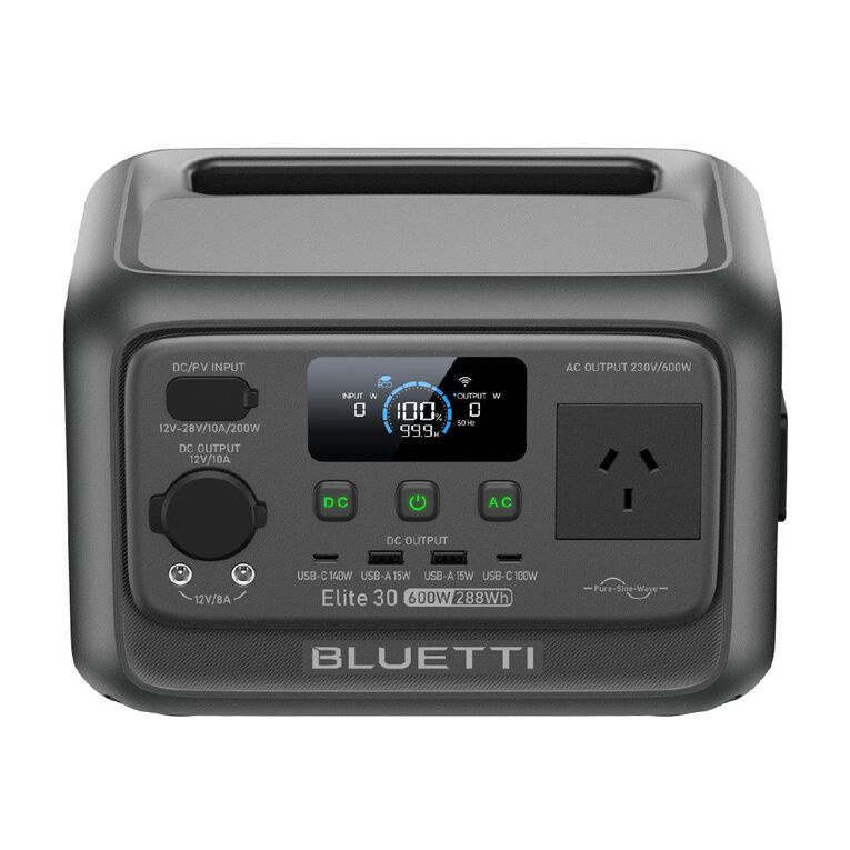 Bluetti Elite 30 V2 Portable Power Station | 600W 288Wh - Grey, , hi-res
