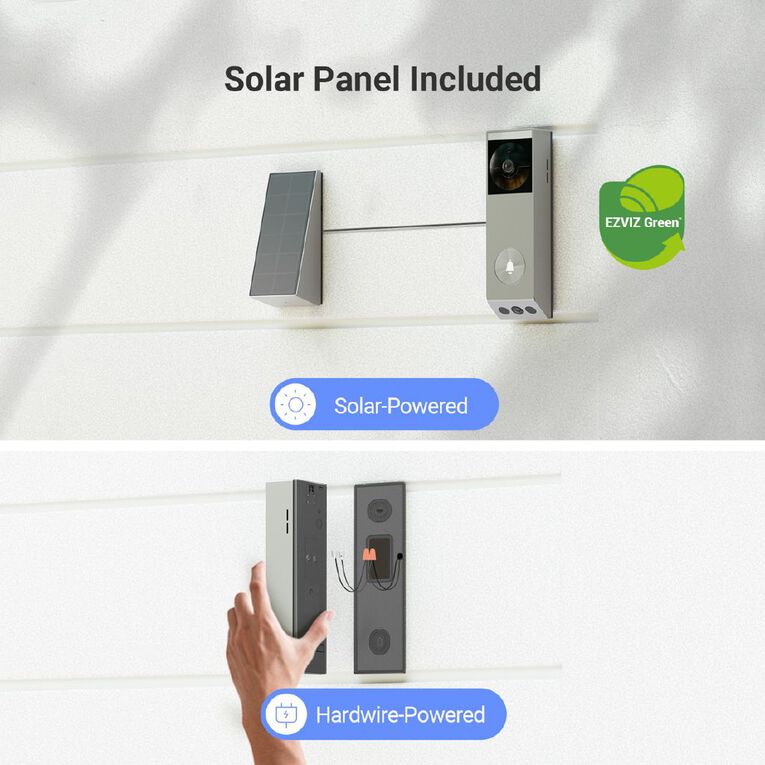 EZVIZ EP3X Pro Dual Camera Doorbell With Solar Panel, , hi-res