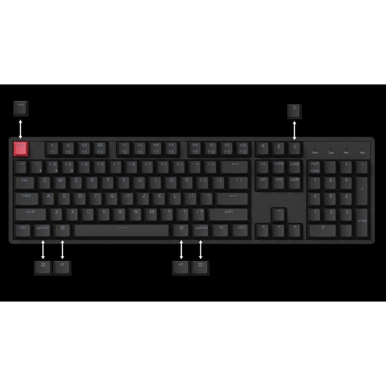 Keychron K10 QMK Wireless Mechanical Keyboard (Version 2), White Backlight - Banana Super Switch, , hi-res