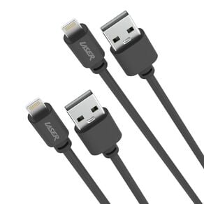 Laser Lightning to USB A Cable (2 Pack) 2m - Black