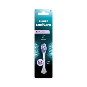 Philips Sonicare S2 Sensitive Brush Head 2 Pack - White