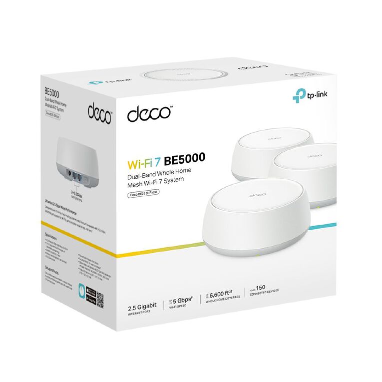 TP-Link Deco BE25 | BE5000 Whole Home Mesh Wi-Fi 7 System - 3 Pack, , hi-res