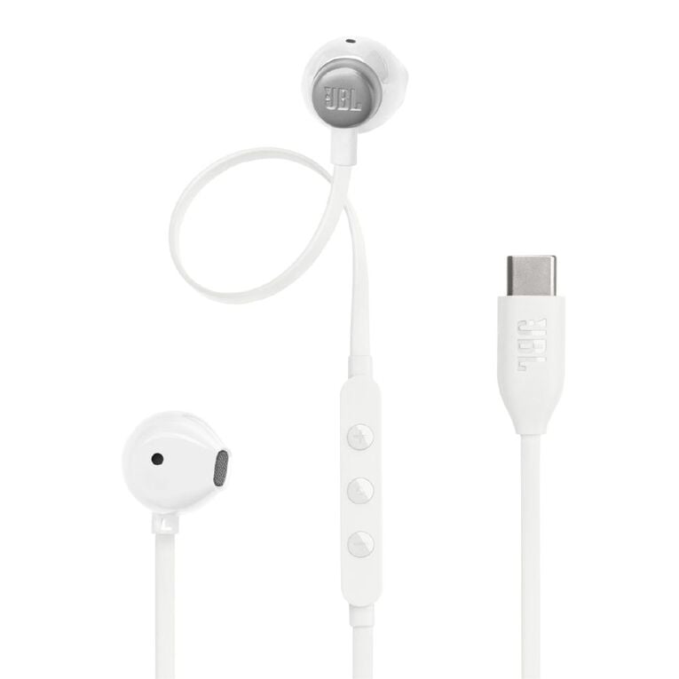JBL Tune 305C USB-C Wired Hi-Resolution In-Ear Headphones - White, , hi-res
