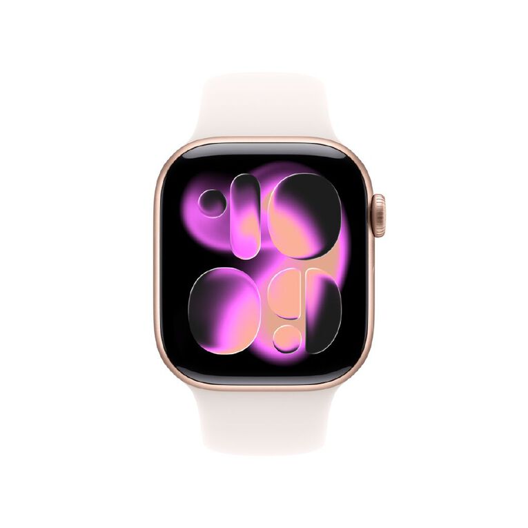 Apple Watch Series 11 GPS 42mm Rose Gold Aluminium Case with Light Blush Sport Band S/M, , hi-res