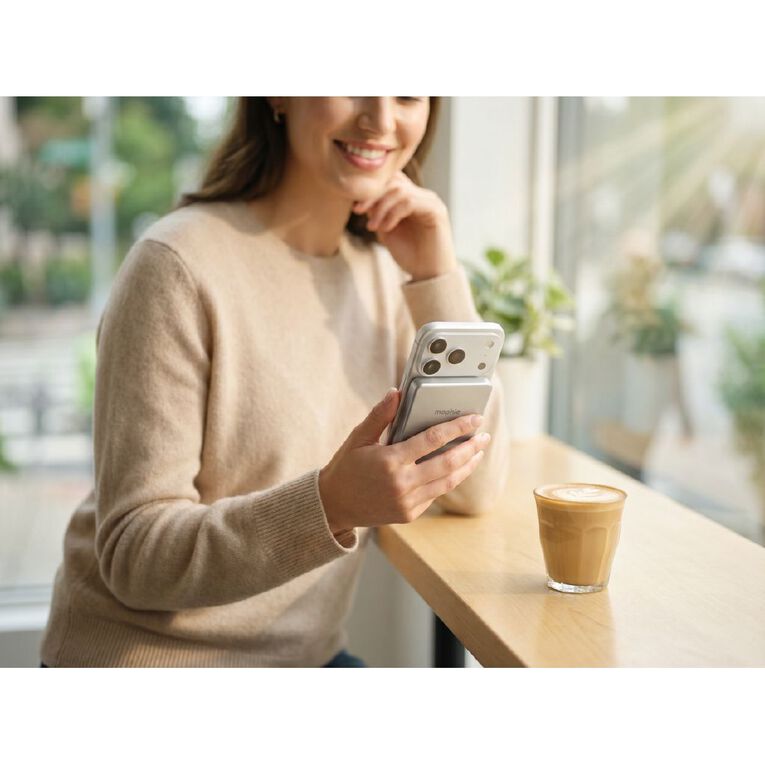 Mophie Snap+ Powerstation Mini 5K Mag - White Titanium, , hi-res