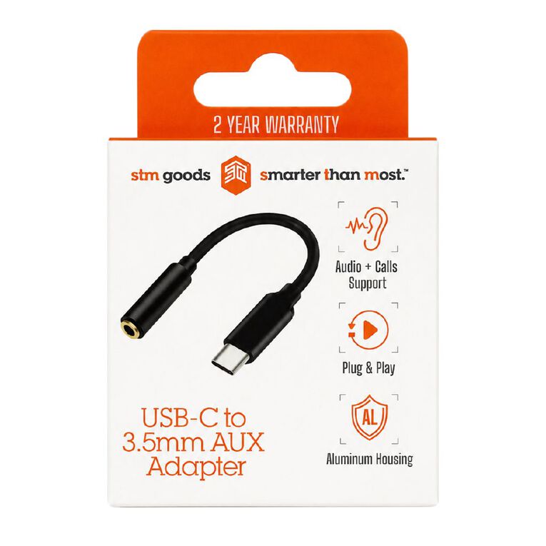 STM USB-C (Male) to 3.5mm (Female) Audio Cable - Black, , hi-res