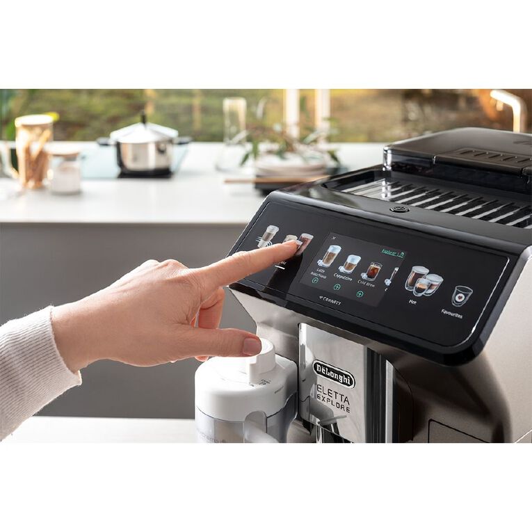 Delonghi Eletta Explore Connect Fully Automatic Coffee Machine Titanium, , hi-res