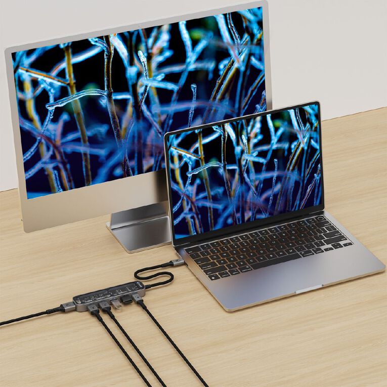 Bonelk Vision Long-Life USB-C to 6-in-1 Multiport Hub - Space Grey/Clear, , hi-res