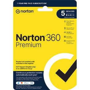 Norton 360 Premium 5 Device 12 Month Digital