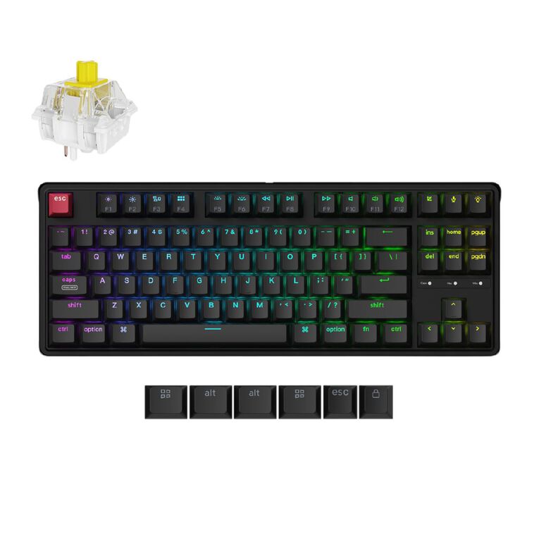 Keychron C3 Pro 8K QMK Wired Custom Mechanical Keyboard, RGB Backlight (Hot-Swappable) - Banana Super Switch, , hi-res