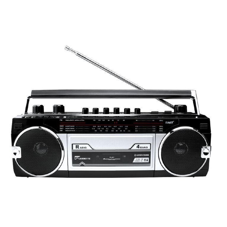 Veon Retro Bluetooth Boombox with Cassette Player, , hi-res